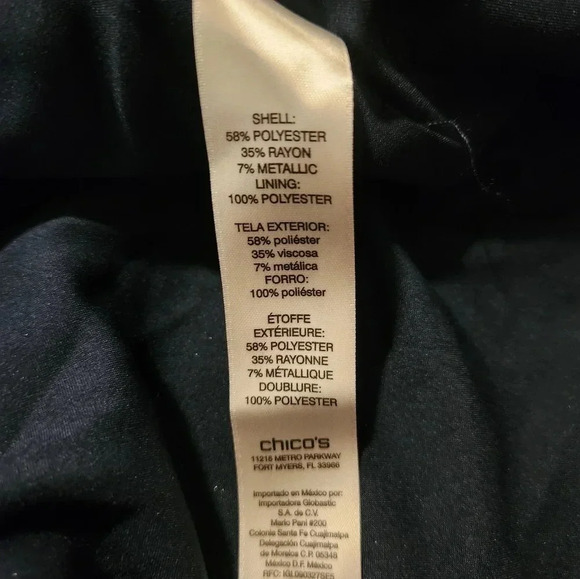 NWT Chico's Traveler's Chevron Jacket in Ink Combo - Picture 8 of 10